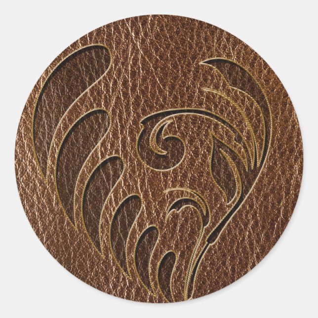 Adesivo Redondo Flor De Leather-Look (Frente)