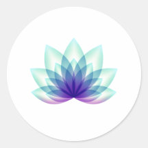 Flor de Lotus Azul Verde Simples