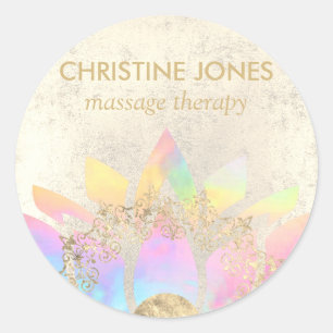 Adesivo Redondo flor de lótus colorida