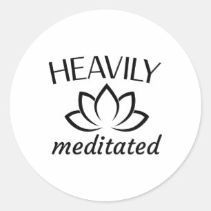 Adesivo Redondo Flor de Lótus Meditada Pesadamente Meditação Zen Y