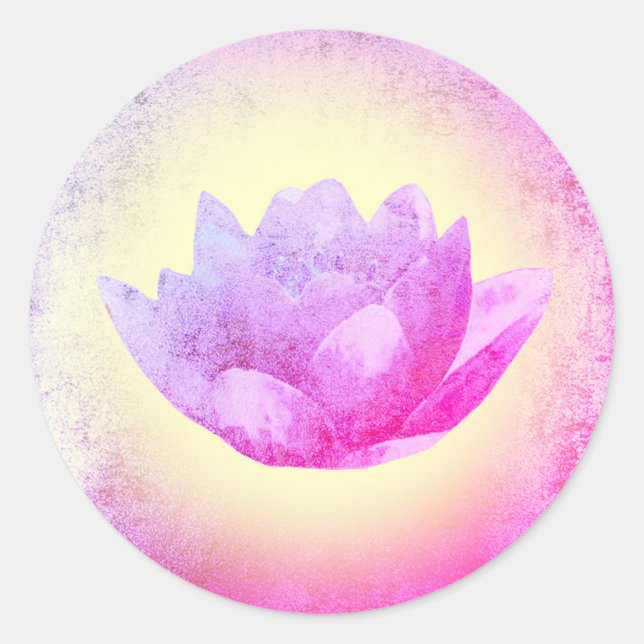 Adesivo Redondo flor de lótus púrpura (Frente)