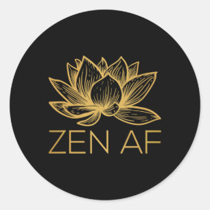 Adesivo Redondo Flor de Lótus Zen Engraçado Yoga Namaste Meditação