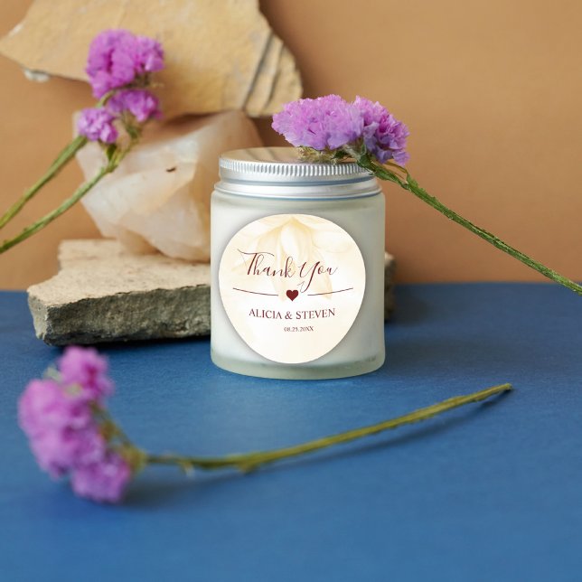 Adesivo Redondo Flor de Magnólia Etérea, Obrigado  (Criador carregado)