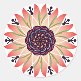 Adesivo Redondo flor de mandala rosa