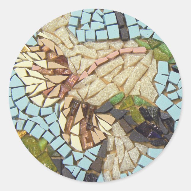 Adesivo Redondo Flor de mosaico (Frente)