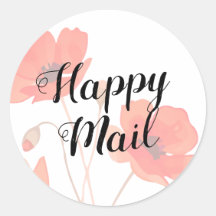 Flor de Papoula Vermelha Floral Happy Mail