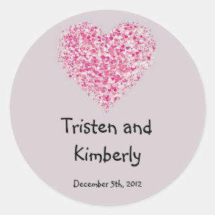 Adesivo Redondo Flor De Petais Florais Rosa Rosa De 20 - 1,5"