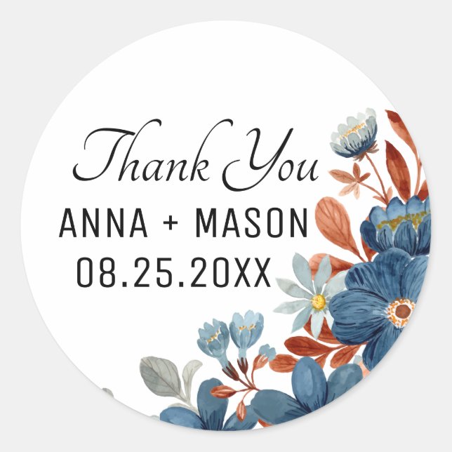 Adesivo Redondo flor de primavera (Frente)