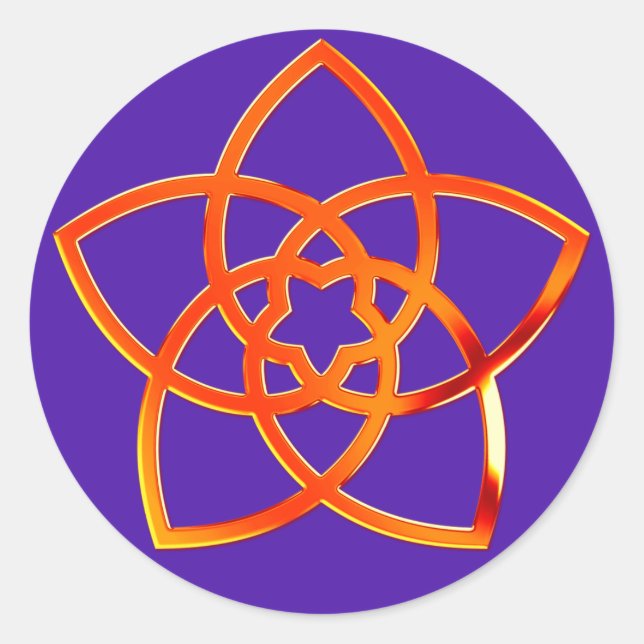 Adesivo Redondo Flor, de vênus, Vênus Flower/CONVERSAS violet | (Frente)