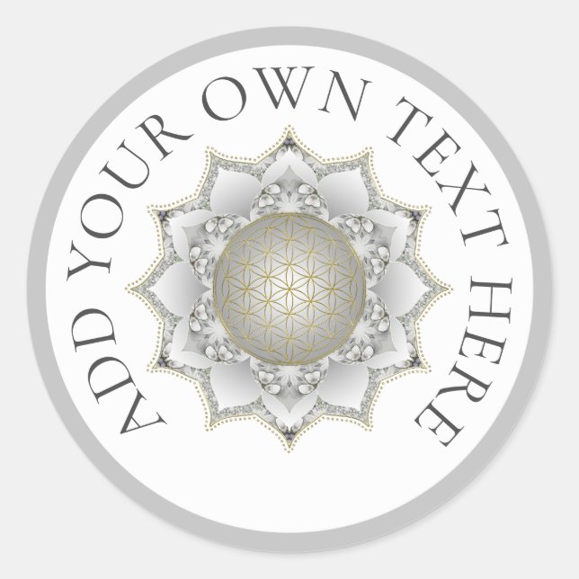 Adesivo Redondo Flor De Vida - Blossomas Mandala 1 (Frente)