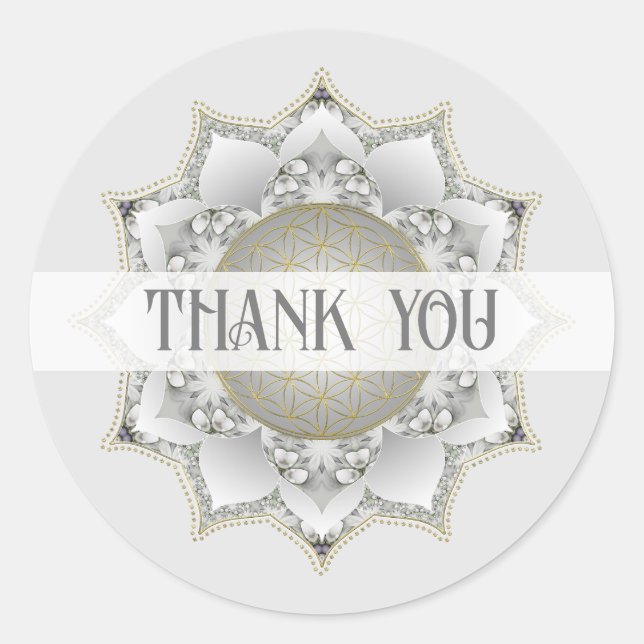 Adesivo Redondo Flor De Vida - Blossomas Mandala 1 (Frente)