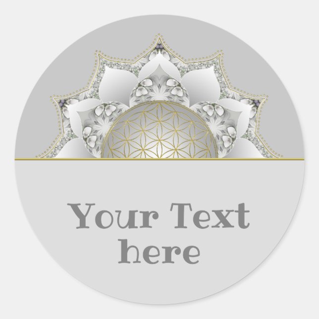 Adesivo Redondo Flor De Vida - Blossomas Mandala 1 (Frente)