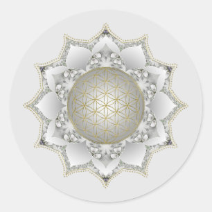 Adesivo Redondo Flor De Vida - Blossomas Mandala 1
