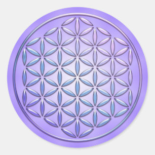 Adesivo Redondo Flor de Vida / Blume des Lebens - violeta de selo