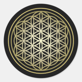 Adesivo Redondo Flor de vida - Versão Dourada 2
