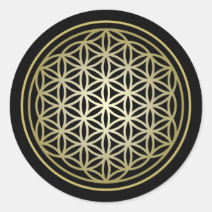 Adesivo Redondo Flor de vida - Versão Dourada 2