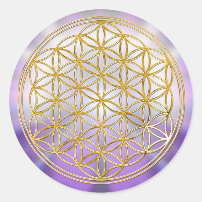 Adesivo Redondo Flor De Vida Yantra (Frente)