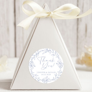 Adesivo Redondo Flor de Vinca Simples Obrigado Casamento