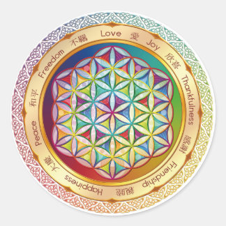 Adesivo Redondo Flor do Life Sticker - Design ORIGINAL por Lilyas