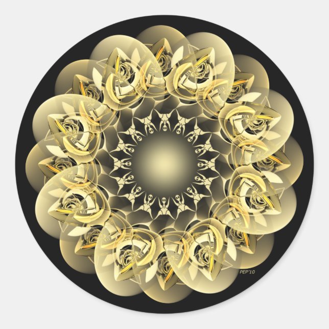 Adesivo Redondo Flor do ouro (Frente)