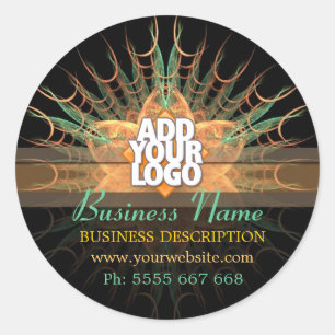 Adesivo Redondo Flor do Sienna do Fractal com negócio do