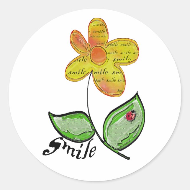 Adesivo Redondo flor do sorriso (Frente)