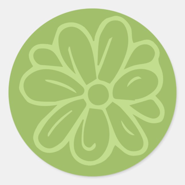 Adesivo Redondo Flor do Verde Jardim (Frente)