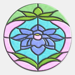 Adesivo Redondo FLOR do VITRAL por SHARON SHARPE