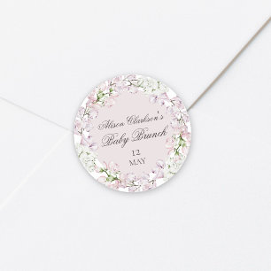 Adesivo Redondo Flor doce de ervilha Brunch elegante