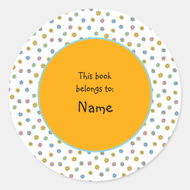 Adesivo Redondo flor doce e colorida (Frente)