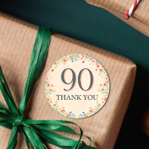 Adesivo Redondo Flor Elegante Flower 90 Anos Festa 90 Floral Anive