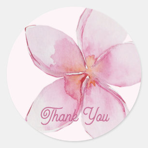 Adesivo Redondo Flor Exótico do Havaí  Obrigado Sticker