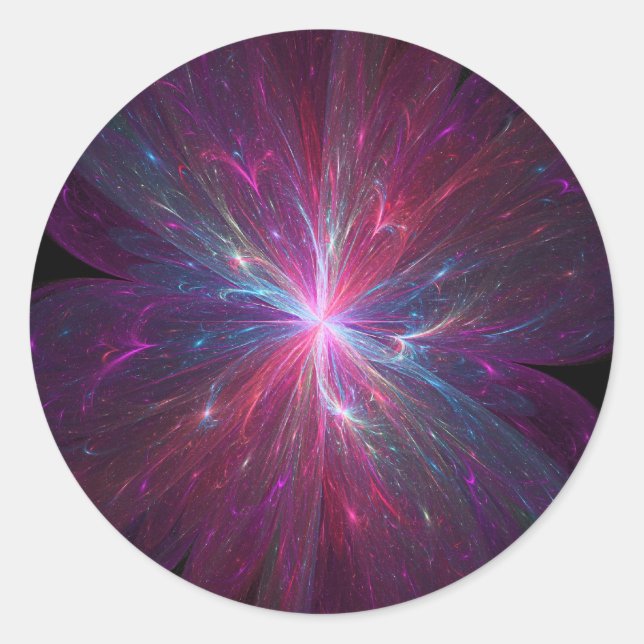 Adesivo Redondo Flor Fractal (Frente)