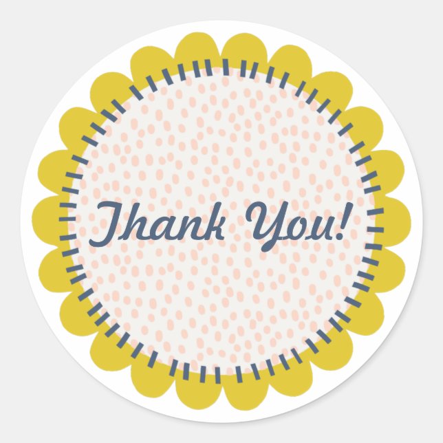 Adesivo Redondo Flor Funky (Frente)