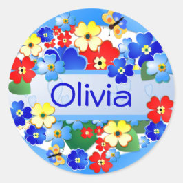 Adesivo Redondo Flor Garden ~ Gift Sticker