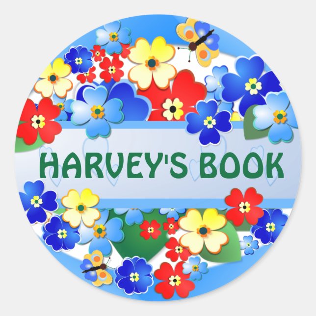 Adesivo Redondo Flor Garden ~ Name Sticker (Frente)