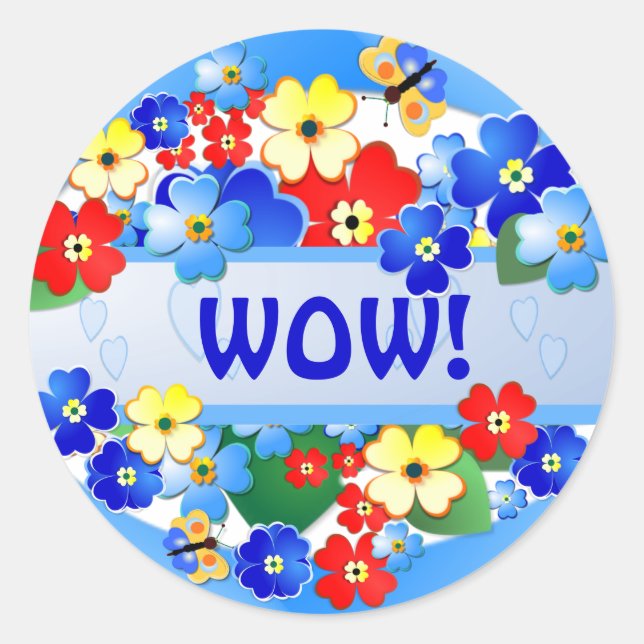 Adesivo Redondo Flor Garden ~ Prêmio Stick # 4 (Frente)
