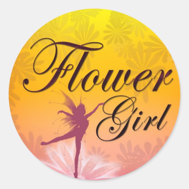 Adesivo Redondo Flor Girl Sticker (Frente)