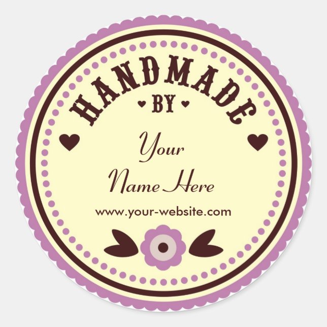 Adesivo Redondo Flor Lilac Feita À Mão Por Autocolantes Personaliz (Frente)