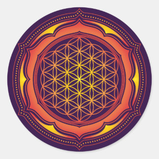 Adesivo Redondo Flor, Lotus, Geometria Sagrada, Budismo