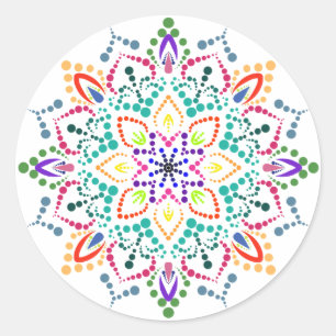 Adesivo Redondo Flor Mandala