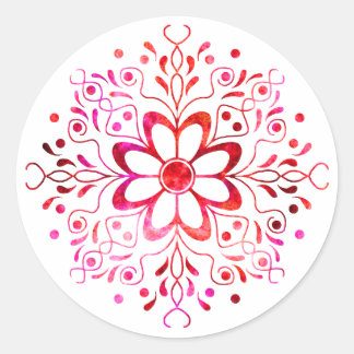 Adesivo Redondo Flor Mandala Stickers