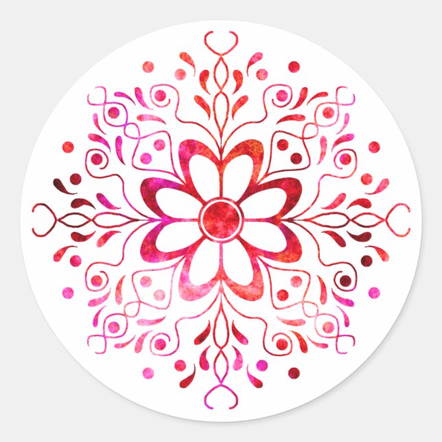 Adesivo Redondo Flor Mandala Stickers (Frente)