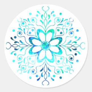 Adesivo Redondo Flor Mandala Stickers
