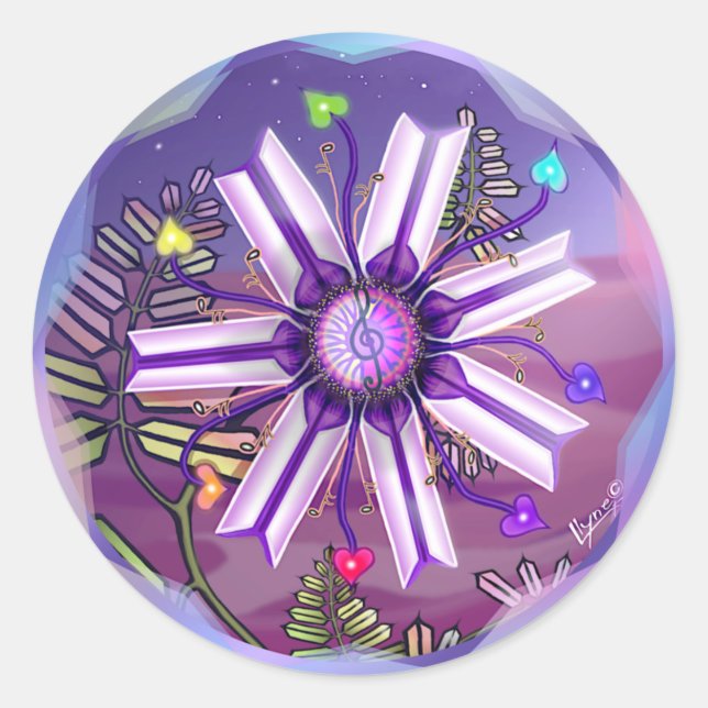 Adesivo Redondo Flor no Deserto (Frente)