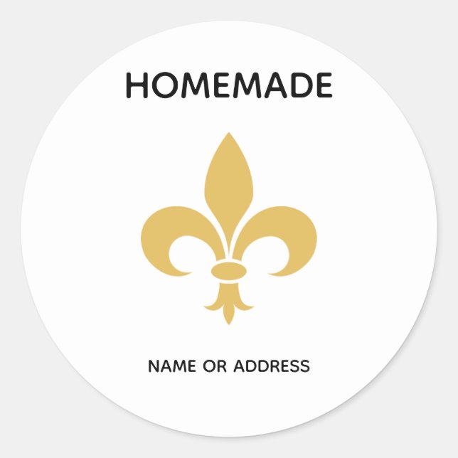 Adesivo Redondo Flor personalizado e texto caseiro em branco (Frente)