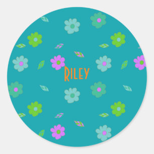 Adesivo Redondo Flor Retroativo De Meninas Bonitas