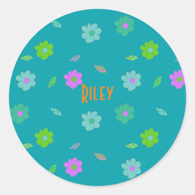 Adesivo Redondo Flor Retroativo De Meninas Bonitas (Frente)