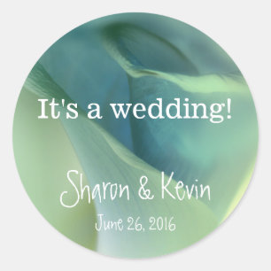 Adesivo Redondo Flor Romântico em tons azuis