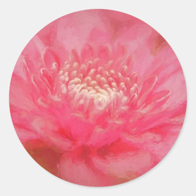 Adesivo Redondo Flor rosa (Frente)